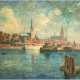 Schodde, Wilhelm (1883 Hamburg-Altona-1951 Lübeck) "Hafen von Lübeck", Öl/SH,, sign. u.r., 62x76,5 cm, Rahmen - photo 1