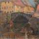 Wallat, Paul (1879 Rostock-1964 Sonderborg, Dänemark) "Stadtansicht", Öl/Karton, sign. u.l. und bez. "restaur. K.Reine 1958", 54x67 cm, Rahmen (Besuch der Hamburger Kunstgewerbeschule und Studium an d… - Foto 1