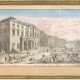 "Rathaus in Marseille", col. Stich, 18. Jh., 22,5x41 cm, Gebrauchsspuren, hinter Glas im Passepartout und Rahmen - Foto 1