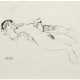 Klimt, Gustav (1862 Baumgarten-1918 Wien) "Liegender weiblicher Akt", um 1910, Heliogravure, 19x29 cm, im Passepartout hinter Glas und Rahmen - photo 1