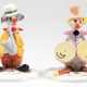 4 Figuren "Meneghetti- Musikclown", Capodimonte, Italy, polychrom bemalt, dabei Clown mit Bass, mit Geige, mit Saxophon und mit Orchesterbecken, H. 8,7 cm - 9,3 cm - Foto 1