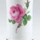 Meissen-Vase auf 4 Füßchen, auf festem Podest, Rote Rose mit Goldrändern, Schwertermarke mit 2 Schleifstrichen, H. 14,5 cm - photo 1