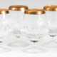 6 Cognac-Schwenker, mit Steinel- und Facettenschliff und Goldrand, H. 10 cm - Foto 1