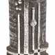 Brutalistische Edelstahl-Vase, Entwurf Olav Joff für Polarisi Figgo, Norwegen, frühe 1970er Jahre, zylindrische Form mit ornamentalem Relief, H. 21 cm - photo 1