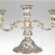 Kerzenleuchter, 835er Silber, punziert, Barockform, 3-armig, herausnehmbare Tüllen ovaler beschwerter Stand, H. 19 cm - photo 1