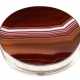Deckeldose, oval, 925er Silber, Boden und Scharnierdeckel mit eingelegter Achat-Platte, 2x6x5 cm - photo 1