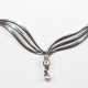 Collier im Jugendstil, 925er Silber, synth. Perle und weiße Kristalle, ca. 45 cm Länge - photo 1