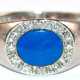 Ring, 585er WG, ca. 4,0 g, Lapislazuli und Brillanten, RG 51, Innendurchmesser 16,2 mm - Foto 1