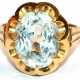 Aquamarin-Ring, 750er GG (geprüft), besetzt mit 1 oval facettierten Aquamarin, Ges.-Gew. 4,73 g, RG 56 - фото 1
