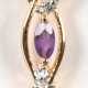 Kette mit Anhänger, 925er Silber, vergoldet, 3 Amethyste und 1 kl. Diamant, Anhänger ca. 2,9 cm, Kettenlänge ca. 46 cm - Foto 1