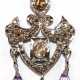 Anhänger, 585er WG, 4,8 g, Diamanten ca. 1,0 ct., facettierte Amethysttropfen, Maße ca. 4,9 x x 2,1 cm - photo 1