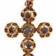 Kreuzanhänger, 18 kt GG, besetzt mit 6 Diamanten, filigran gearbeitet, 3,3x1,9 cm - photo 1