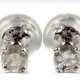 Ohrstecker, 585er WG/ 14 kt., Brillanten zus. ca. 0,18 ct., Aufstecker aus Silikon mit Goldinlay, ungetragen - фото 1
