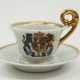 Carl Wilhelm & Co.: Patriotische Tasse und Untertasse des Hauses Mecklenburg-Schwerin. - photo 1