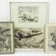 Wehrmacht / Luftwaffe: Bleistiftzeichnung - 4 Exemplare. - фото 1