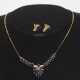 GOLD Collier und Ohrring Set mit Steinbesatz. - photo 1