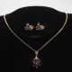 GOLD Collier und Ohrring Set mit Steinbesatz. - photo 1