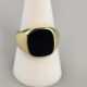 14K-Onyxring - Gelbgold 585/000 (14K), gestempelt,… - photo 1