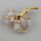 Glitzernde florale Vintage-Brosche - vergoldetes M… - фото 1