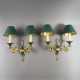 Ein Paar Wandlampen mit Schwanenarmen im Empire-St… - фото 1