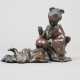 Miniatur-Figurengruppe - Japan, Bronze, dunkelbrau… - фото 1