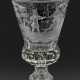 Barock-Deckelpokal mit Jäger-Motiv Farbloses Glas … - photo 1