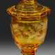 Biedermeier-Deckelpokal mit Reiter Farbloses Glas,… - photo 1