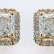 Paar hochfeine Diamant-Solitär-Ohrringe Gelbgold, … - Foto 1