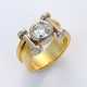 Extravaganter Diamant-Solitär-Bandring Gelbgold, g… - photo 1