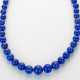 Lapislazuli-Kette Silber, gest. 835. Einreihige Ke… - Foto 1