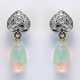 Paar Opal-Brillant-Pendeloques Weißgold, gest. 750… - photo 1