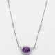 Feine Collier-Kette mit Amethysten Weißgold, gest.… - photo 1