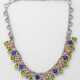 Elegantes Multicolor-Collier Weißgold, gest. 750. … - photo 1