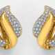 Paar dekorative Brillant-Ohrclips Gelbgold, gest. … - photo 1