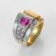 Art Déco-Rubin-Diamantring Gelbgold, 14 ct.; Leich… - photo 1