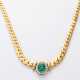 Klassisches Flachpanzer-Collier mit Smaragd und Br… - photo 1