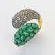 Extravaganter Smaragd-Diamantring Silber und Gelbg… - photo 1