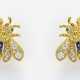 Paar dekorative Bienen-Ohrringe Gelbgold, gest. 75… - фото 1