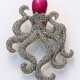 Charmante Belle Epoque-Rubin-Diamantbrosche Silber… - Foto 1