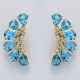 Paar dekorative Topas-Brillant-Ohrringe Gelbgold, … - фото 1