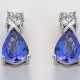 Paar elegante Tansanit-Brillant-Ohrringe Weißgold,… - photo 1