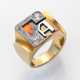 Art Déco-Herrenbandring mit Diamanten Gelbgold, 14… - photo 1