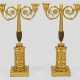 Paar Empire-Leuchter 2-flg.; Bronze, feuervergolde… - фото 1