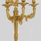 Louis XVI-Wandapplike 3-flg.; Bronze. Schmales, si… - photo 1