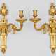 Paar Louis XVI-Wandappliken 2-flg.; Bronze, feuerv… - фото 1