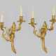 Paar Louis XV-Wandappliken 2-flg.; Bronze, vergold… - фото 1