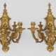 Paar Wandappliken im Régence-Stil 3-flg.; Bronze, … - photo 1