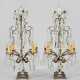 Paar Girandolen-Lampen 4-flg.; Messing und farblos… - фото 1