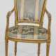 Louis XVI-Armlehnstuhl Holz, geschnitzt, gefasst u… - photo 1