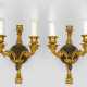Paar Napoleon III-Wandleuchter 2-flg.; Bronze, ver… - Foto 1